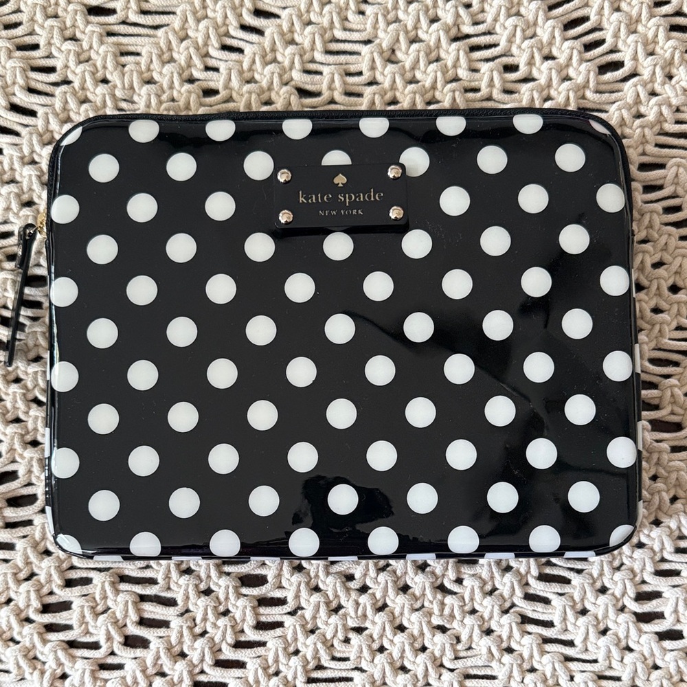 Kate Spade Sunshine Dot Collection Black and White Polka Dot Mini Tablet Case